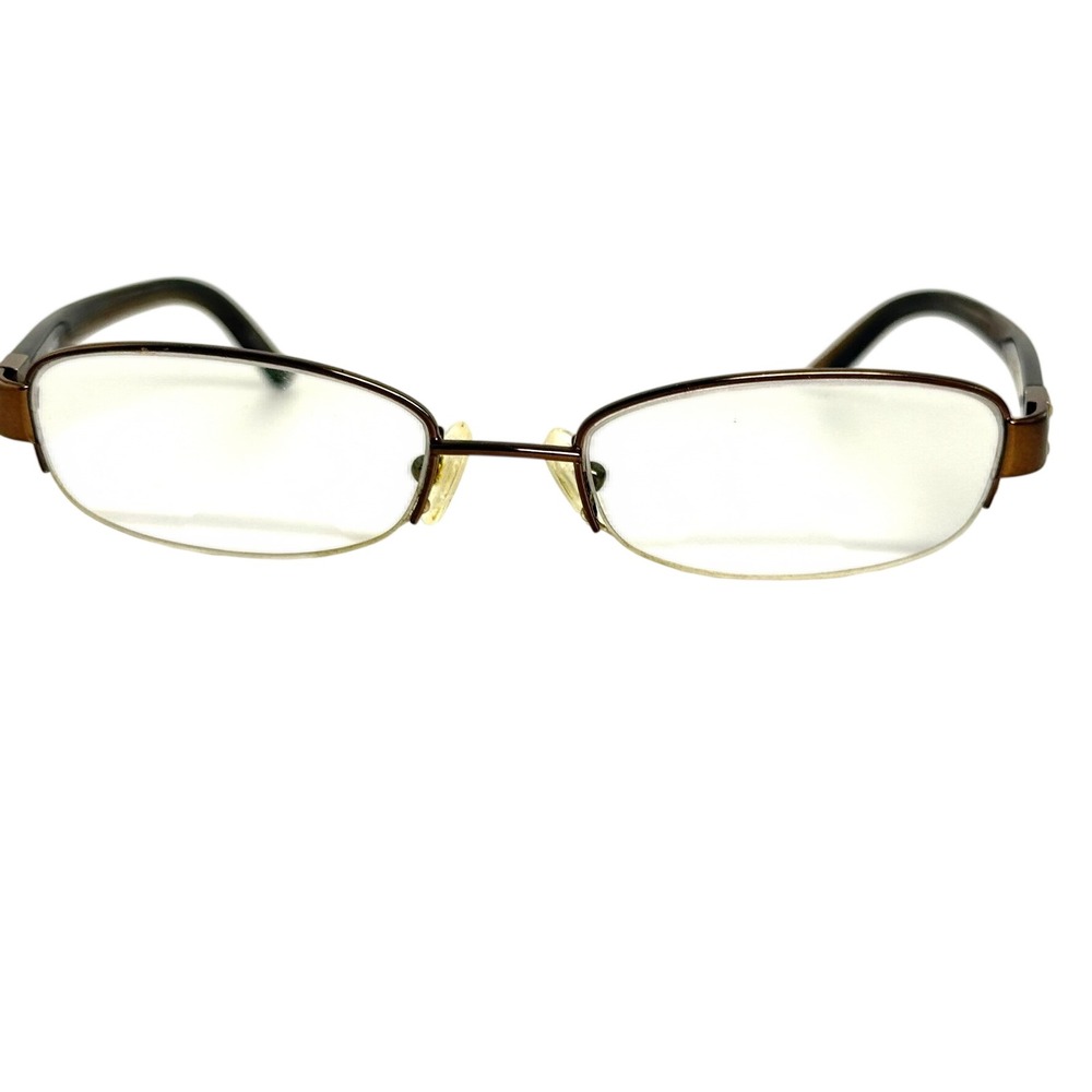 Vera Wang V126 BR Brown Oval Eyeglass Frames 50-18-135 Crystal Accents
